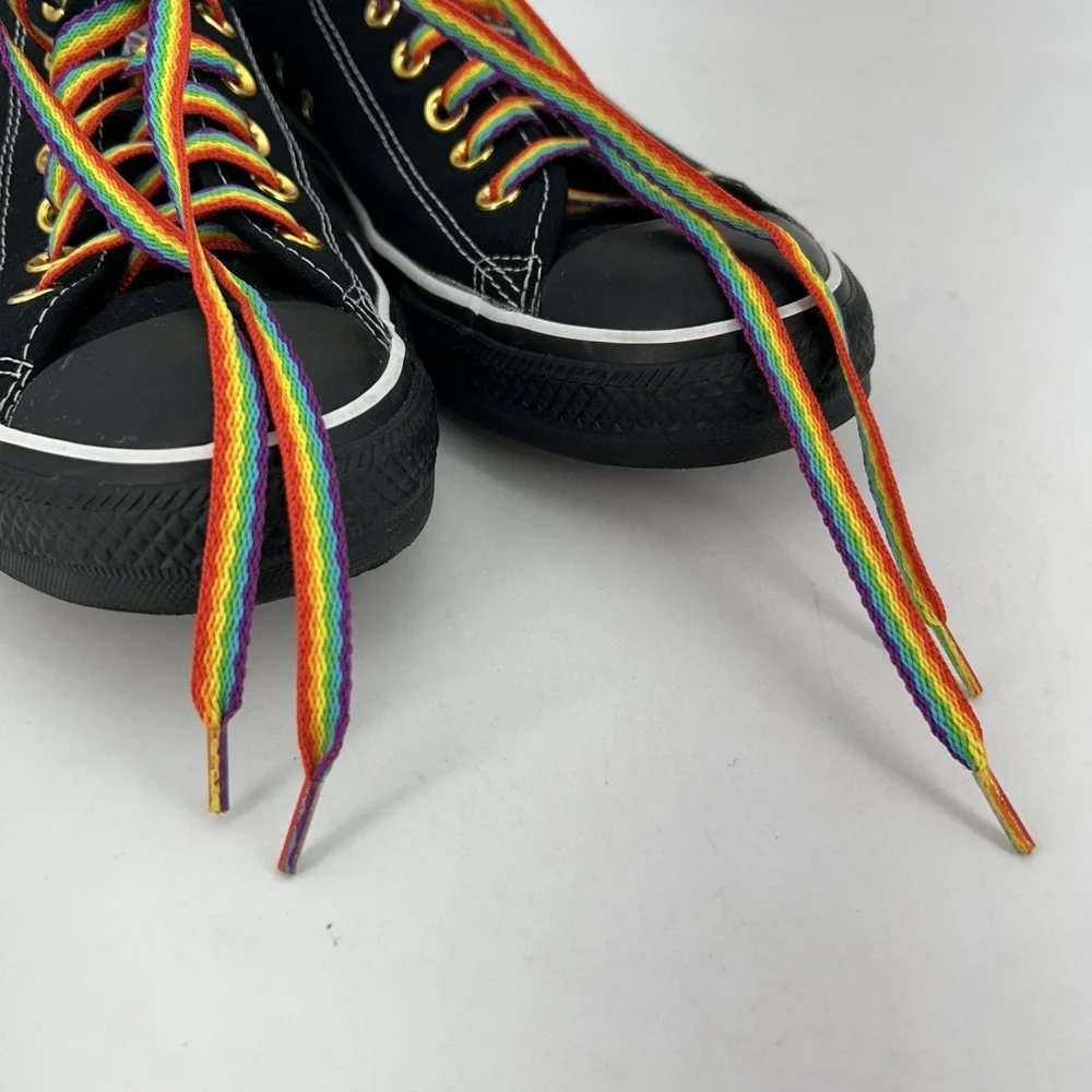 Converse All Star Shoes Mens Size 9 Black Rainbow Pride Low Top Lace Up Sneakers - Picture 12 of 14